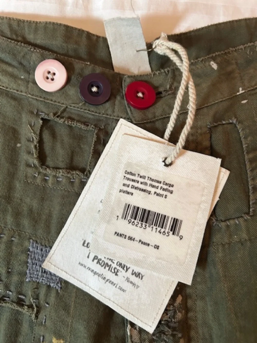 NWT- Magnolia Pearl Thomas Cargo Trousers in Peace - Picture 6 of 10